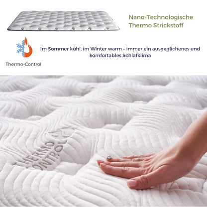 Boxspringbett-Set inkl. Matratze H3, Bambi Thermo Control Anthrazit, Schlafzimmerbett, Funktionsbett, H3