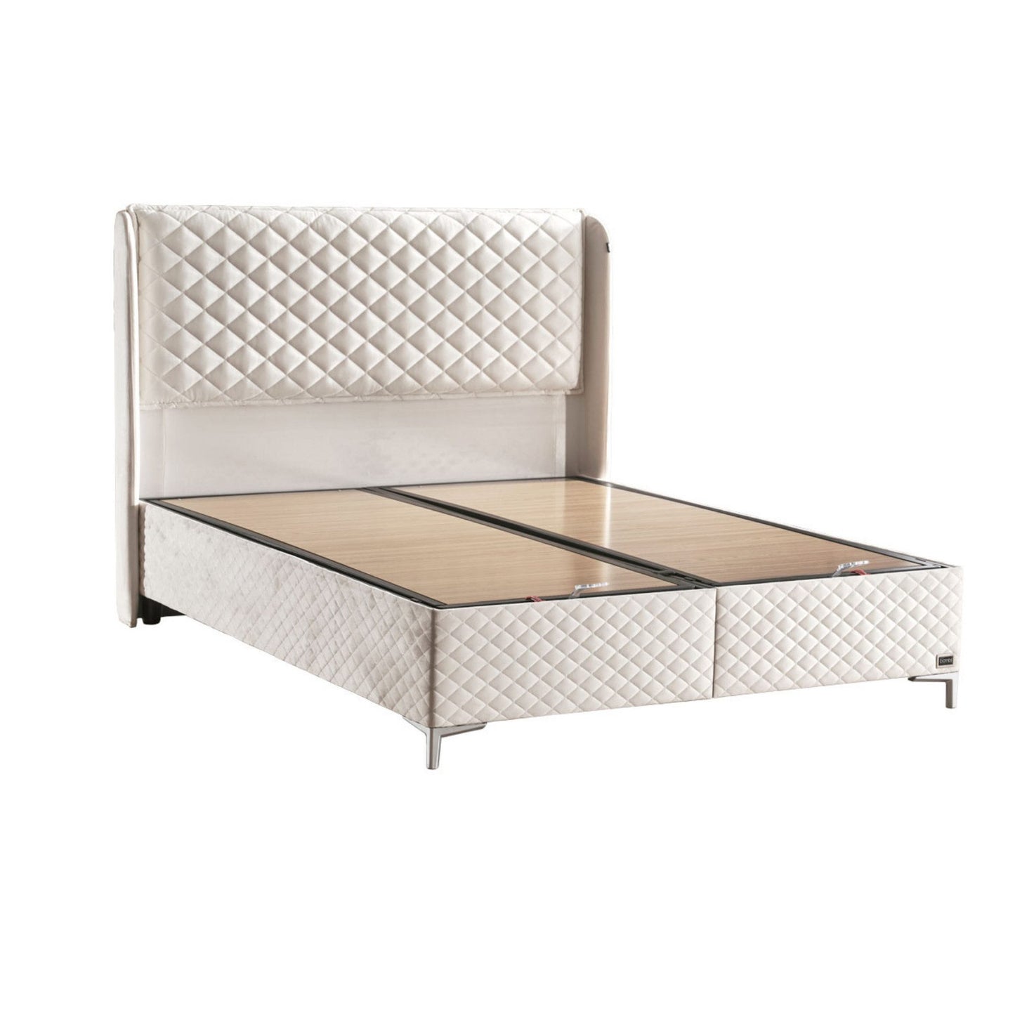 Boxspringbett-Set inkl. Matratze H3, Bambi Thermo Control Weiß, Schlafzimmerbett, Funktionsbett, H3