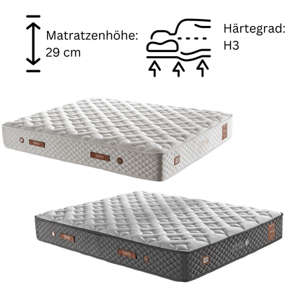 Taschenfederkernmatratze, Bambi Thermo Control Anthrazit Matratze, Höhe 29 cm, H3 Mittelfest