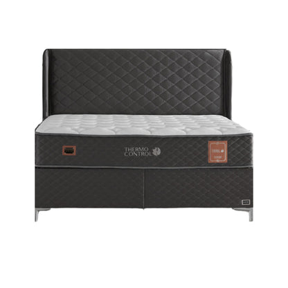 Boxspringbett-Set inkl. Matratze H3, Bambi Thermo Control Anthrazit, Schlafzimmerbett, Funktionsbett, H3