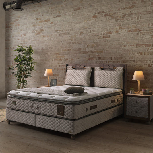 Boxspringbett-Set inkl. Matratze mit Topper, Bambi Magnasand Therapy, Schlafzimmerbett, Funktionsbett, H3