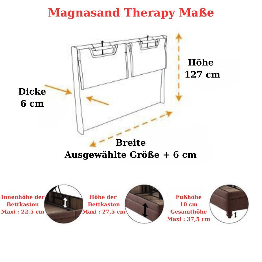 Boxspringbett-Set inkl. Matratze mit Topper, Bambi Magnasand Therapy, Schlafzimmerbett, Funktionsbett, H3