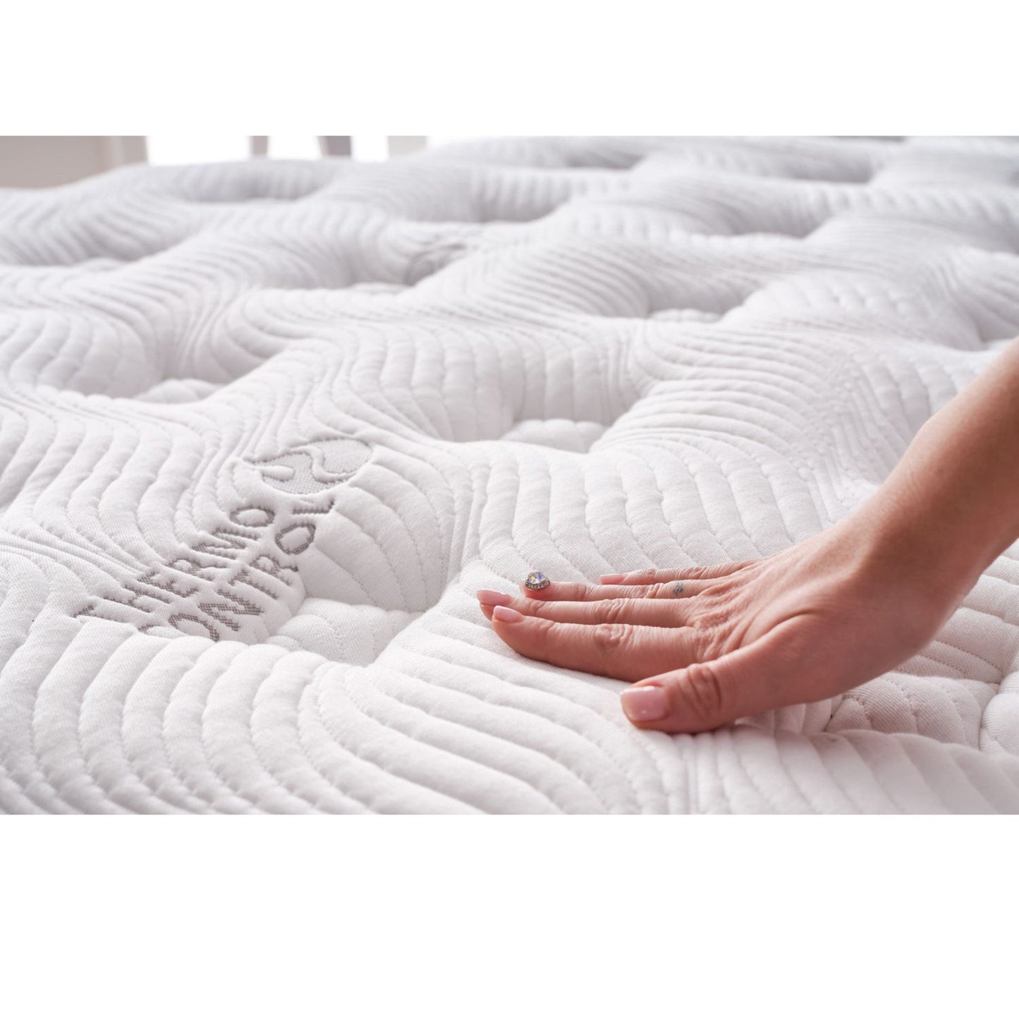 Boxspringbett-Set inkl. Matratze H3, Bambi Thermo Control Weiß, Schlafzimmerbett, Funktionsbett, H3