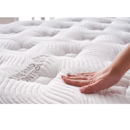 Boxspringbett-Set inkl. Matratze H3, Bambi Thermo Control Weiß, Schlafzimmerbett, Funktionsbett, H3