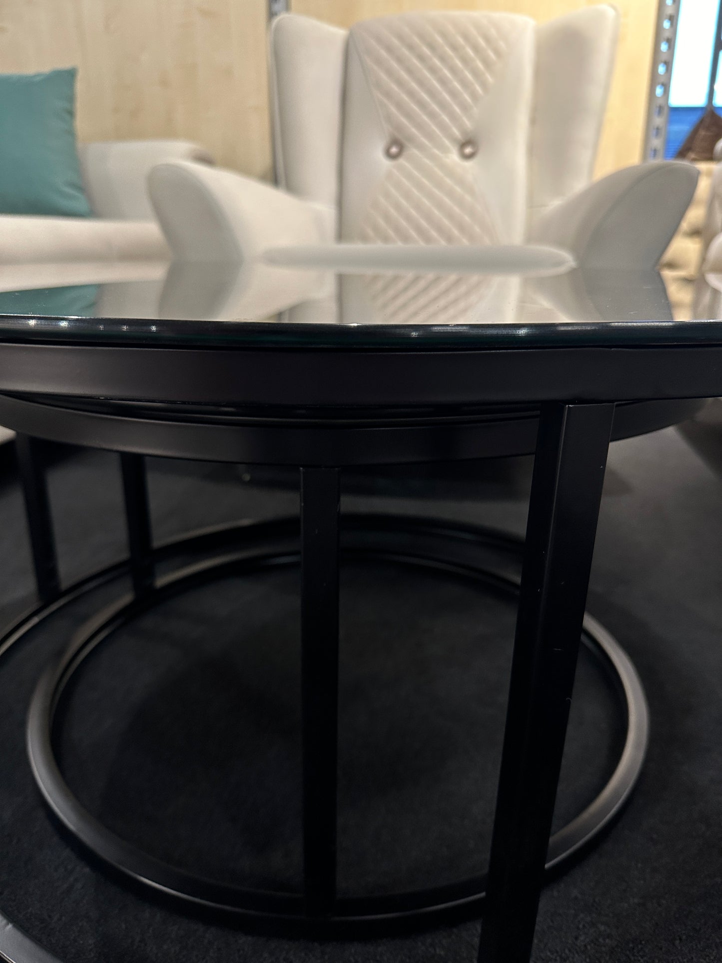 Couchtisch 2er Set Schwarz / Schwarz Matt