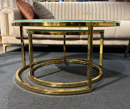Couchtisch 2er Set Beige / Gold