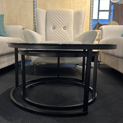 Couchtisch 2er Set Schwarz / Schwarz Matt