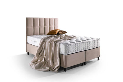 Boxspringbett Set inkl. Matratze, Bambi Golden Prime, Schlafzimmerbett, Funktionsbett, Kopfteil, H3 Mittel