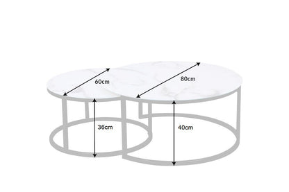 Couchtisch 2er Set Beige / Gold