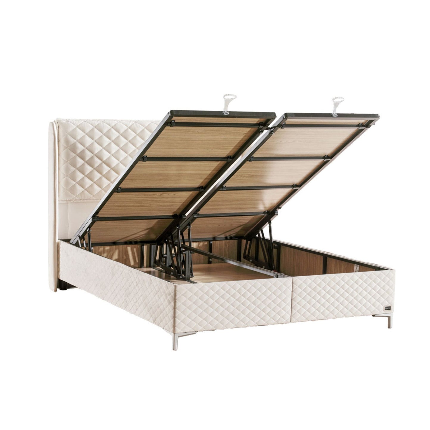 Boxspringbett-Set inkl. Matratze H3, Bambi Thermo Control Weiß, Schlafzimmerbett, Funktionsbett, H3