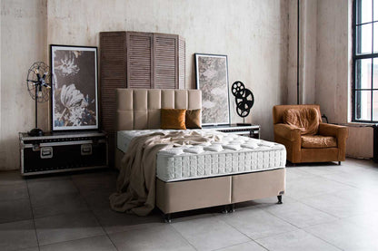 Boxspringbett Set inkl. Matratze, Bambi Golden Prime, Schlafzimmerbett, Funktionsbett, Kopfteil, H3 Mittel